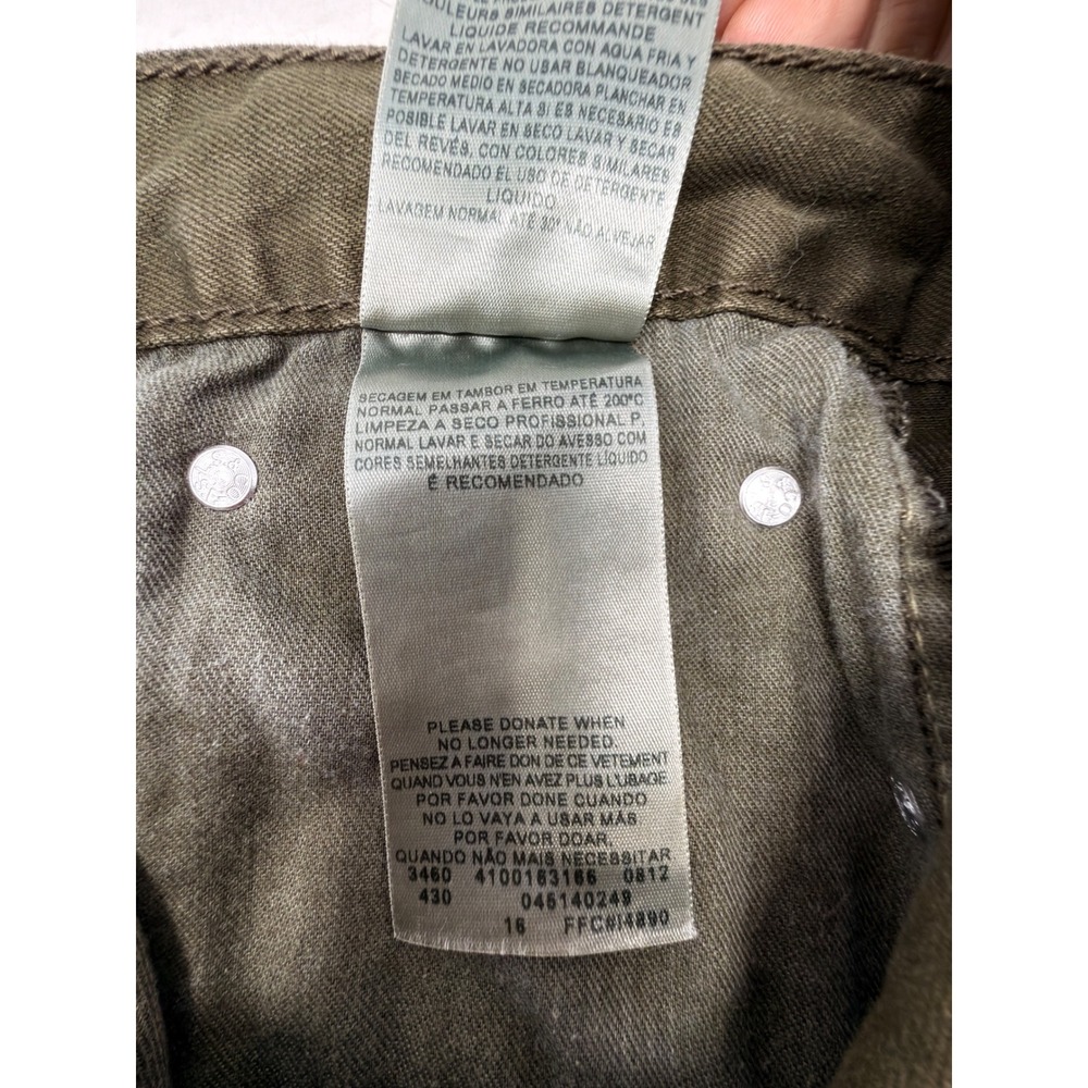Levi's 514 Straight Jeans Mens 34x32 Olive Green 100% Cotton Pants 04514-0249 - Picture 4 of 6